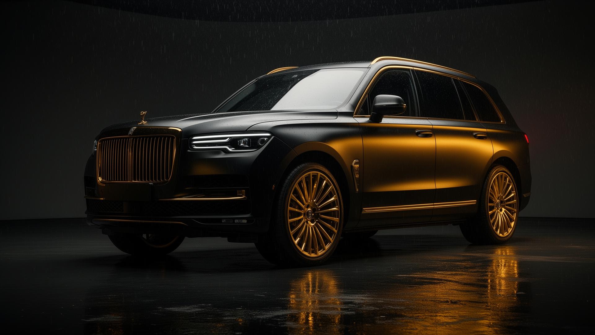 Luxury black SUV detailed to a mirror finish